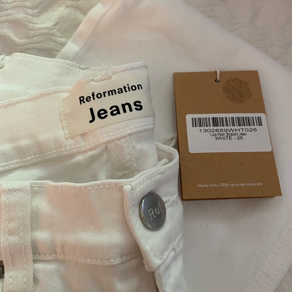 Reformation white jeans 26